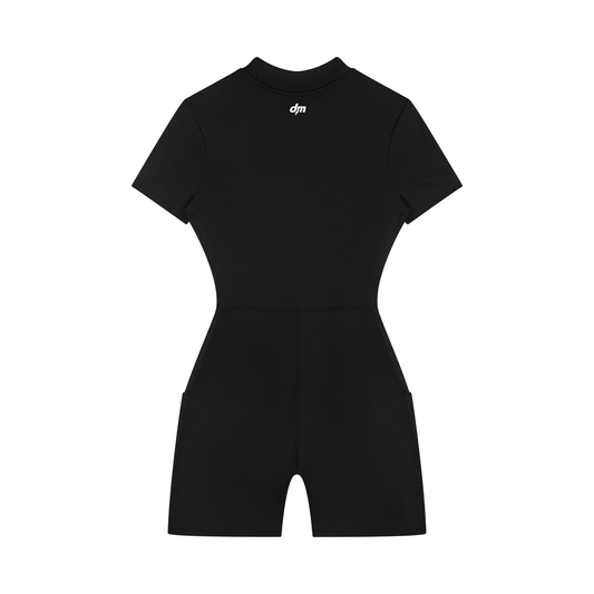 Dashoumode Women's Quarter-Zip Short Sleeve Romper