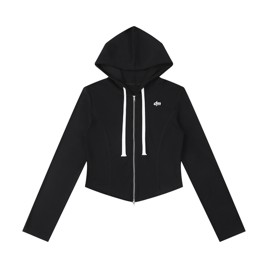 Dashoumode Women's Slim Cropped Full-Zip Hoodie