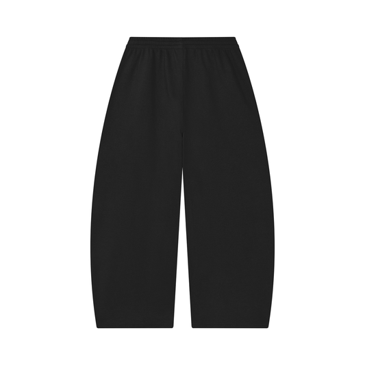 Black Dashoumode Waffle Barrel Leg Pants