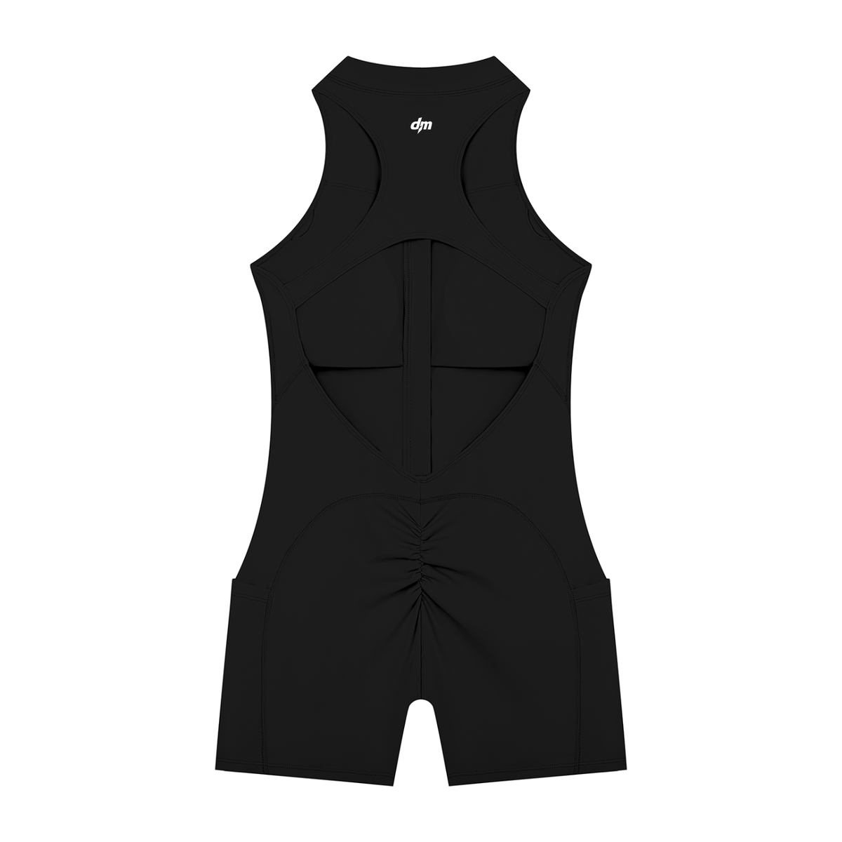 Black Dashoumode Women's Quarter-Zip Yoga Romper