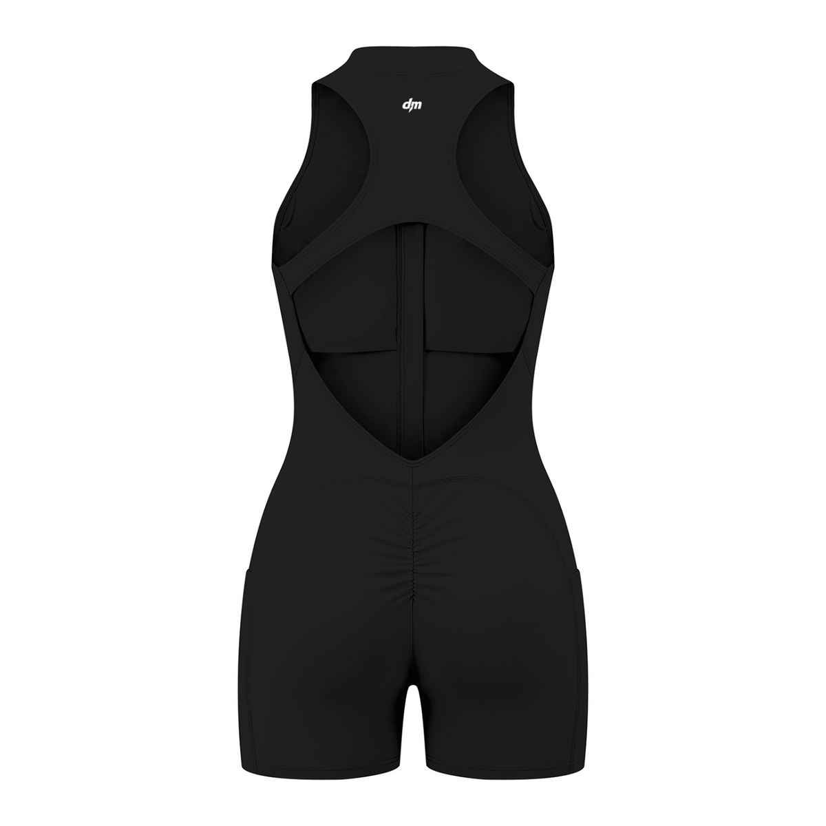 Black Dashoumode Women's Quarter-Zip Yoga Romper