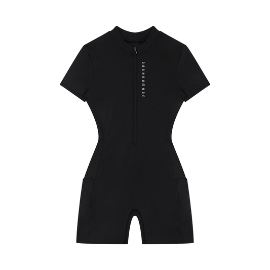 Dashoumode Women's Quarter-Zip Short Sleeve Romper