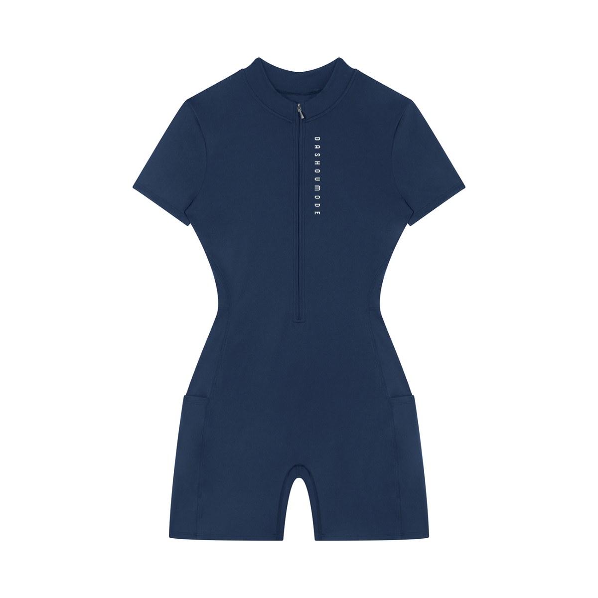 Dashoumode Women's Quarter-Zip Short Sleeve Romper