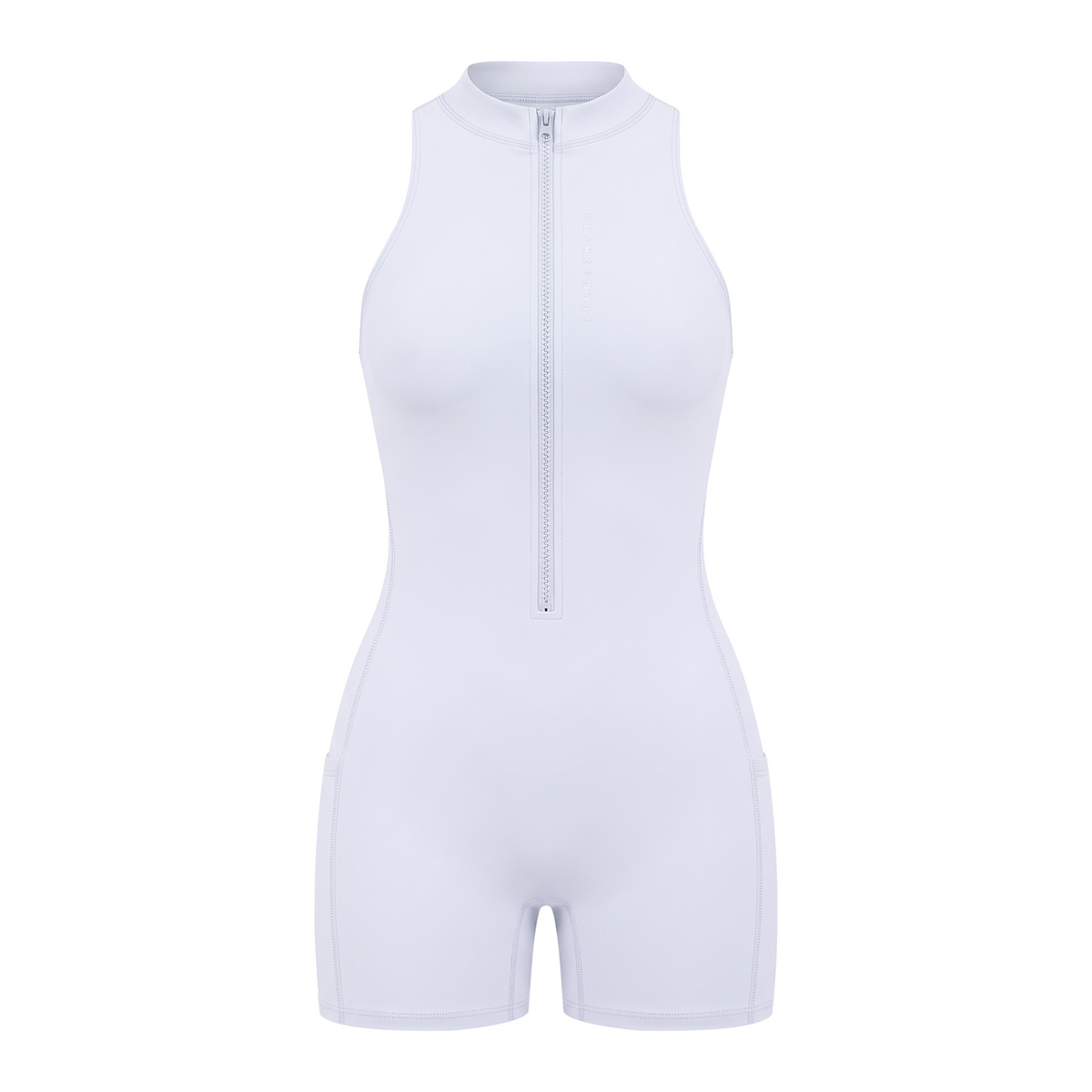 Black Dashoumode Women's Quarter-Zip Yoga Romper