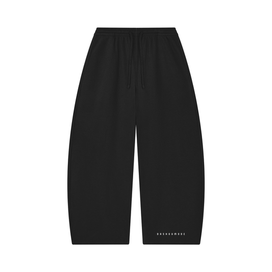 Black Dashoumode Waffle Barrel Leg Pants